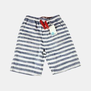 Mini Boden Striped Blue and White Kids Shorts